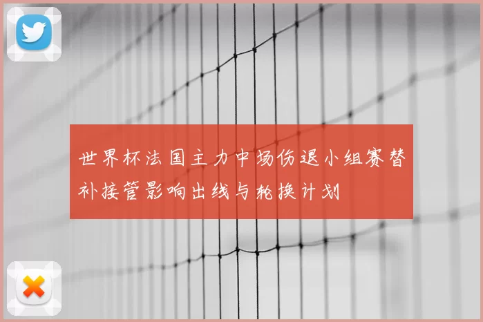 世界杯法国主力中场伤退小组赛替补接管影响出线与轮换计划